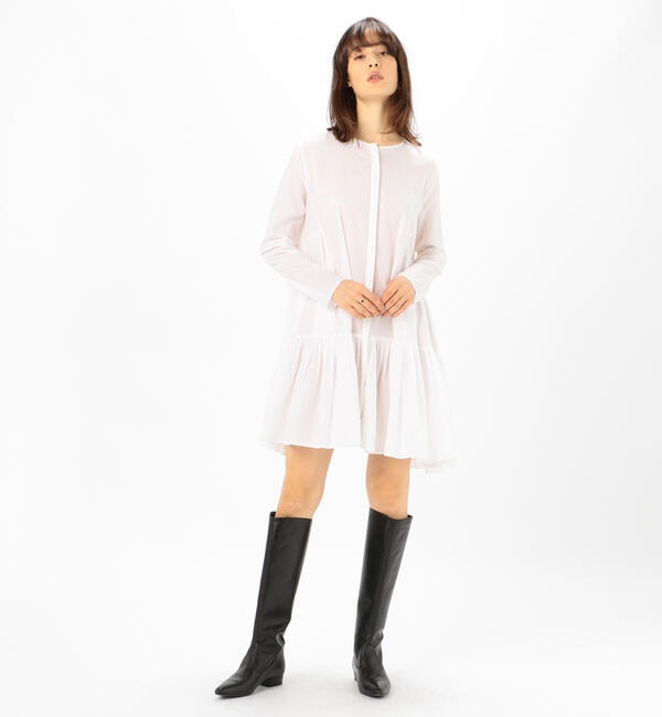 MERLETTE MARTEL コットン フロントボタンティアードワンピース