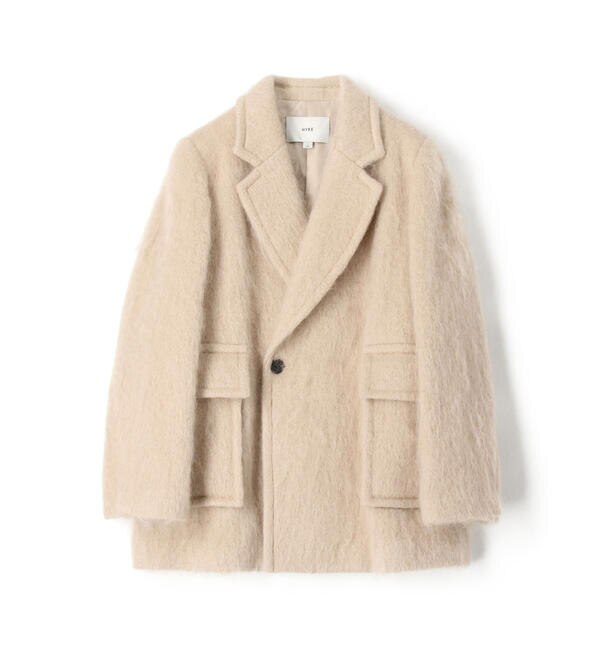 別注】HYKE×SUPER A MARKET MOHAIR DOUBLE BREASTED SHORT COAT