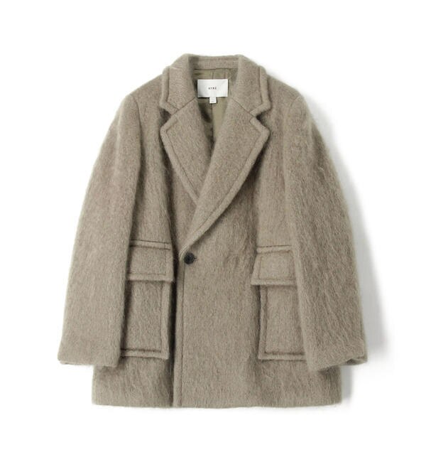 フードフードなしHYKE MOHAIR DOUBLE-BREASTED COAT 1