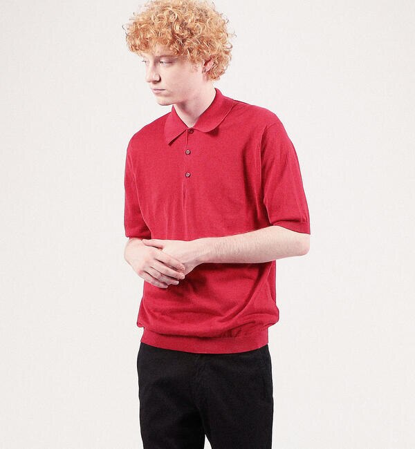 JOHN SMEDLEY 30G コットン ニットポロシャツ Easy fit|TOMORROWLAND