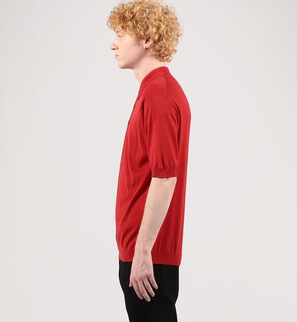 JOHN SMEDLEY 30G コットン ニットポロシャツ Easy fit