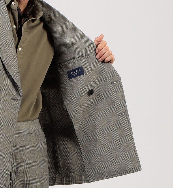 リネンウール ダブルブレステッド6Bジャケット Dormeuil Belfast