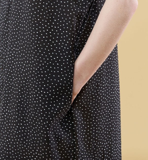 Park Dot Embroidered Shirtdress シャツワンピース ドット刺繍 ネイビー ピンクパープル89cm肩幅