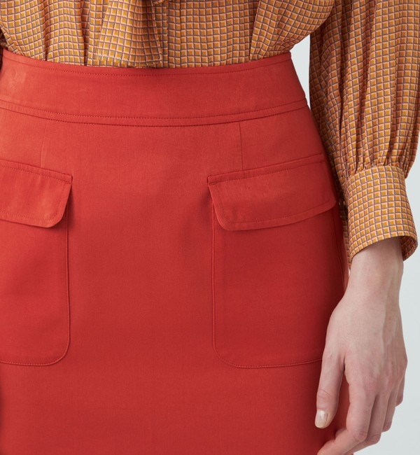 ブラッシュドサテン サイドポケットタイトスカート|TOMORROWLAND