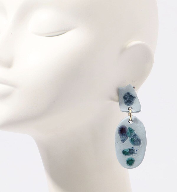 LEVENS JEWELS SEA GLASS OVAL シーグラスオーバル ピアス