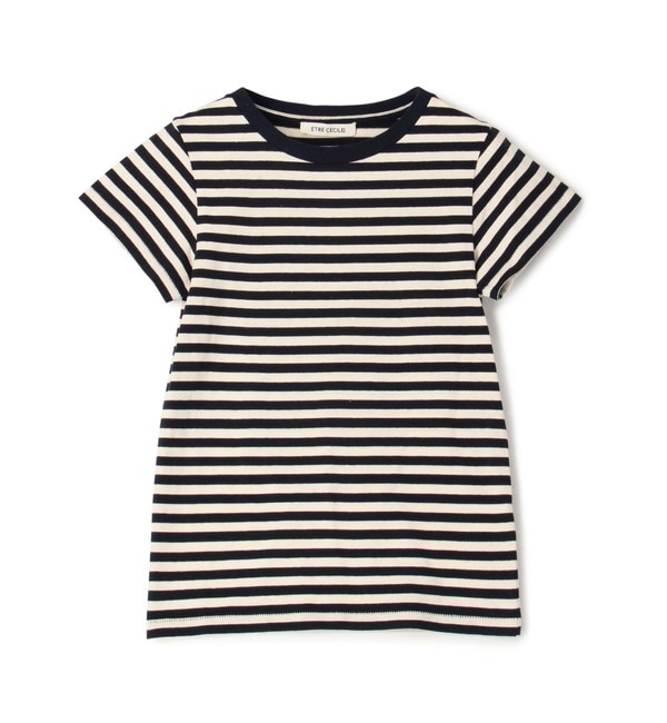 ファッションメンズお薦め|【トゥモローランド/TOMORROWLAND】 ETRE CECIL NAVY BRETON STRIPE CAP SLEEVE Tシャツ