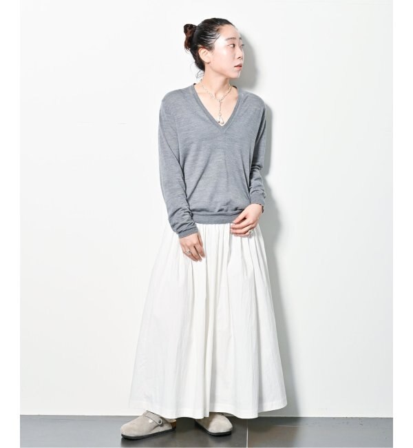 6397 / ロクサンキューナナ】SKINNY RIB V-NECK：ニット|CITYSHOP