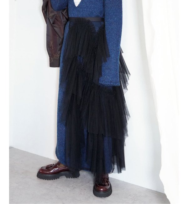 MARGE/マージ】Pleated tulle wrap スカート-
