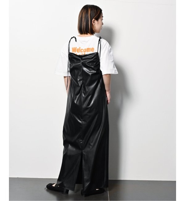 予約》FAUX LEATHER GATHER DRESS：ワンピース|CITYSHOP(シティ ...