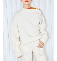 SHOULDER ZIP SWEATER：ニット