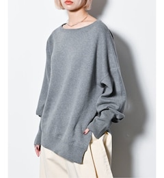 OFF-SHOULDER COTTON SWEATER：ニット