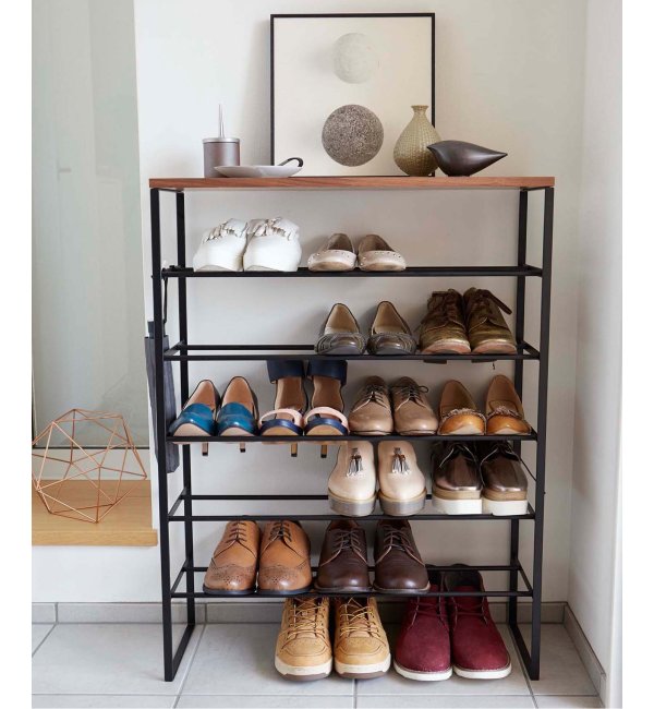 山崎実業【TOWER/タワー】SHOES RACK 天板付き シューズラック|journal