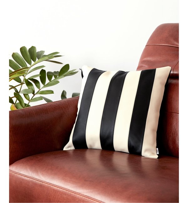 LEATHER PATCH CUSHION COVER レザー パッチワーク クッションカバー 45cm