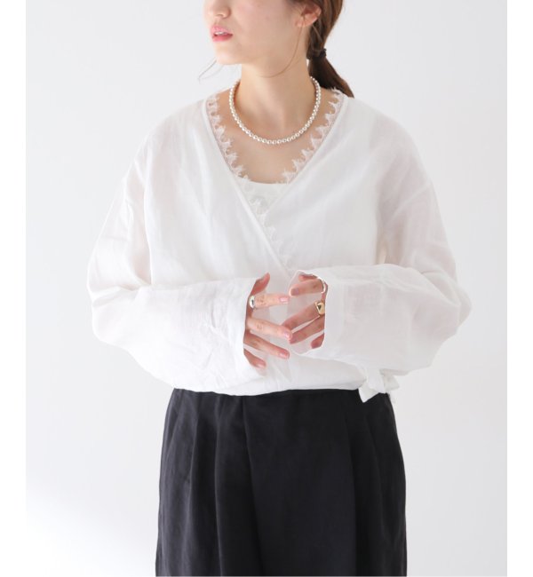 Linen カシュクール lace ブラウス