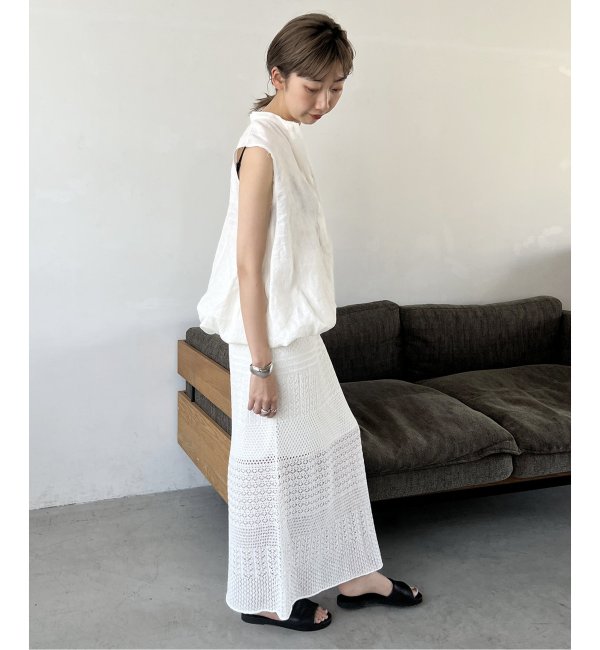 【新品タグ付】Plage Linen 7ブソデシャツ ホワイト