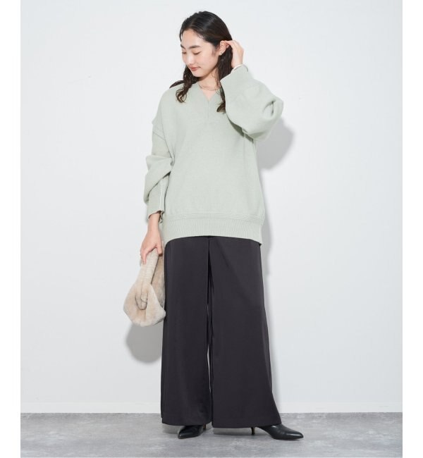 Satin Relax Wide パンツ