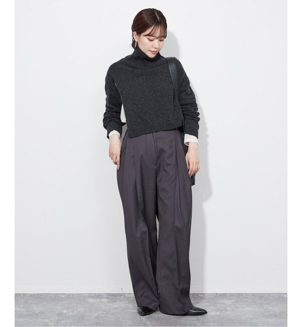 【NEARBYME/ニアーバイミー】TURTLE NECK SLIT ニット