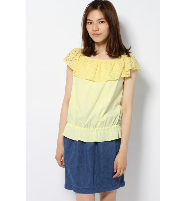 レースオフショルダーブラウス