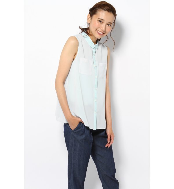 ノースリーブシャツブラウス