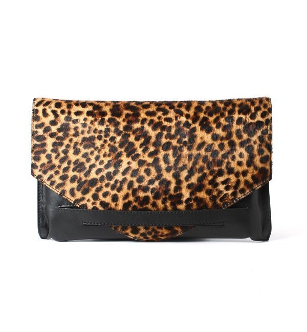 GIANNI CHIARINI レオパードクラッチバッグ