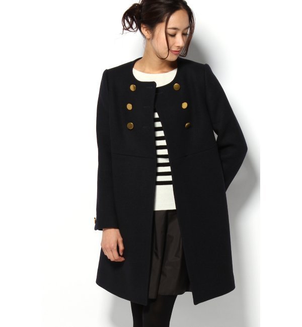 JIRONキンボタンノーカラーコート