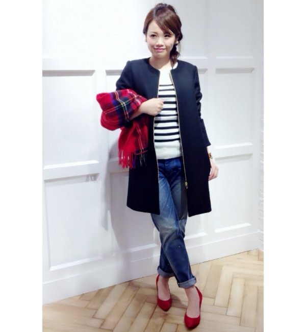 JIRON ZIPノーカラーコート