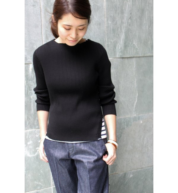 VONDEL SLIM RIB SLITニットプルオーバー