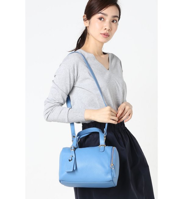 MINELLI サイドZIPボストンバッグ