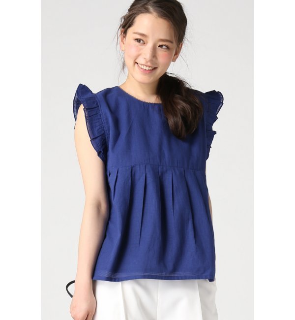 soeur 袖フリルブラウス