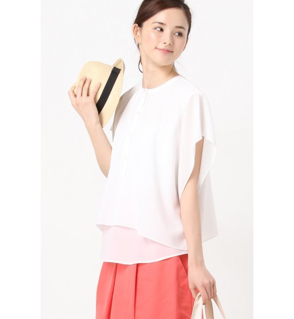 ポリエステルレイヤードブラウス