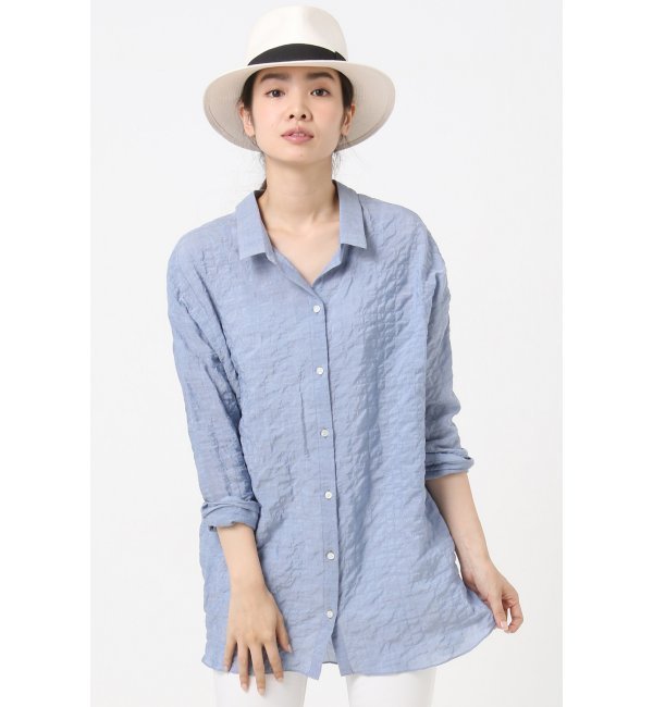コットン モダールシャーリングシャツ