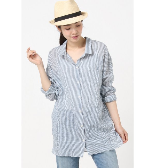 ストライプシャーリングシャツ