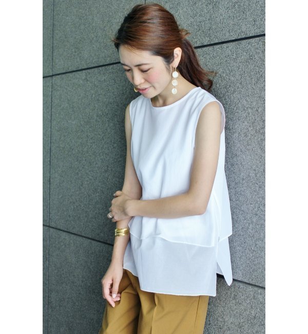 シアーサイドスリットブラウス