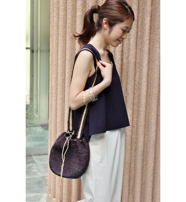 soeur ラフィアショルダーBAG