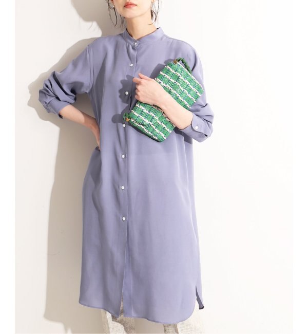 IENA LA BOUCLE シルクローン ロングシャツ トップス シャツ/ブラウス
