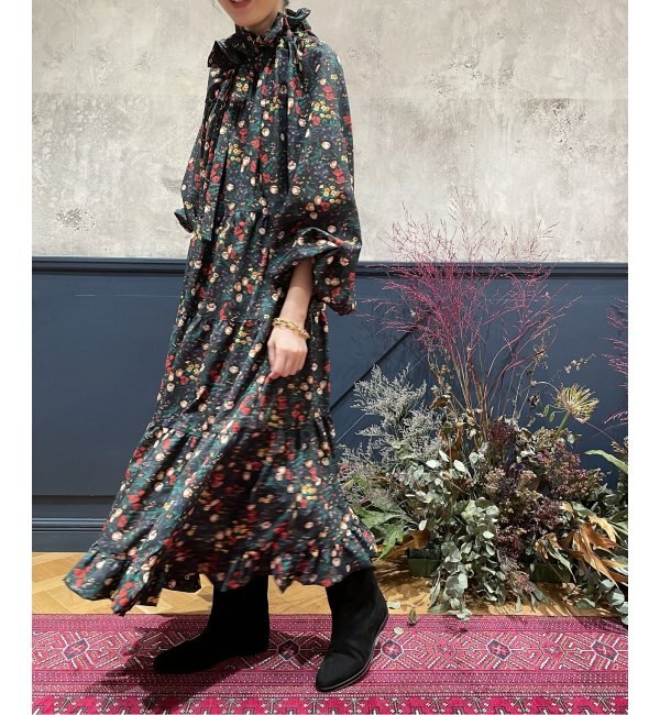 Iena La Boucle フラワープリント ティアードワンピース Iena イエナ の通販 アイルミネ