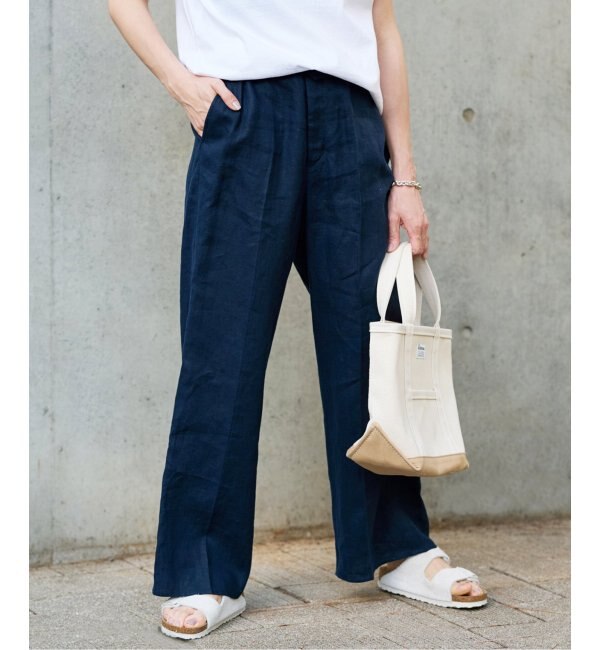 European Linen ストレートパンツ