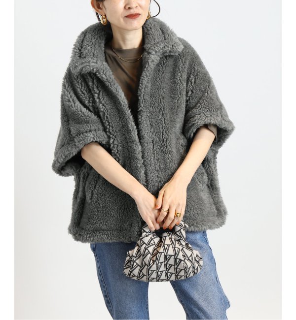 TICCA/ティッカ】 WOOL FUR PONCHO-tops.edu.ng