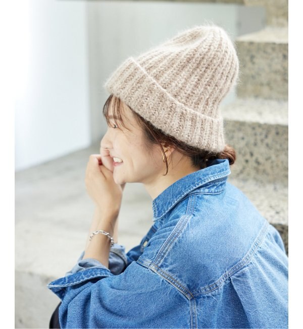 1LDK wool mohair beanie 【blue gray】ニット帽 - ニットキャップ