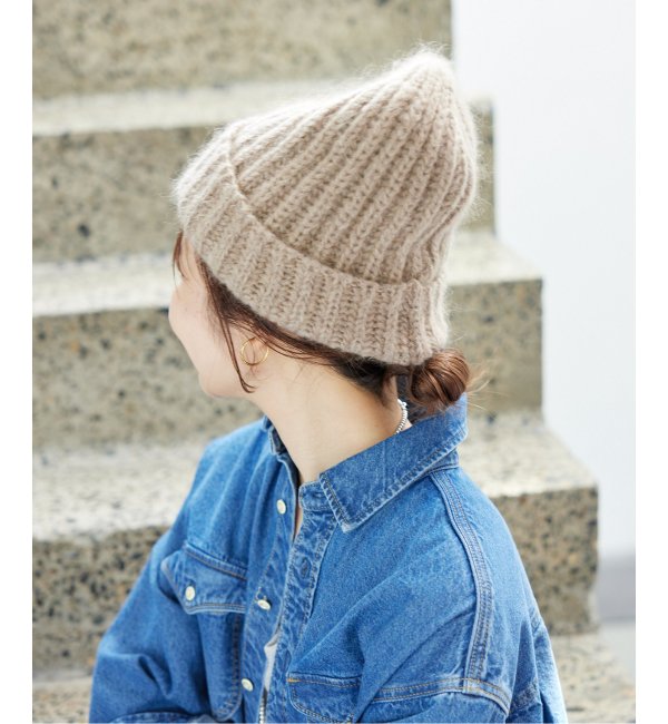 1LDK wool mohair beanie 【blue gray】ニット帽 - ニットキャップ