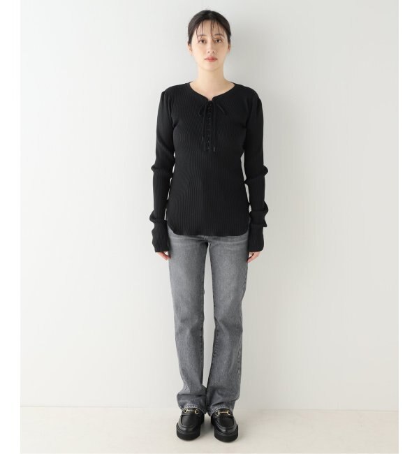 BOWTE/バウト】HIGHTWIST COTTON RIB LACE UP LONG SLEEVE|IENA(イエナ