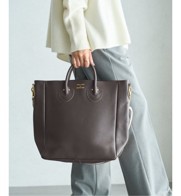 【YOUNG&OLSEN/ヤングアンドオルセン】EMBOSSED LEATHER D TOTE M