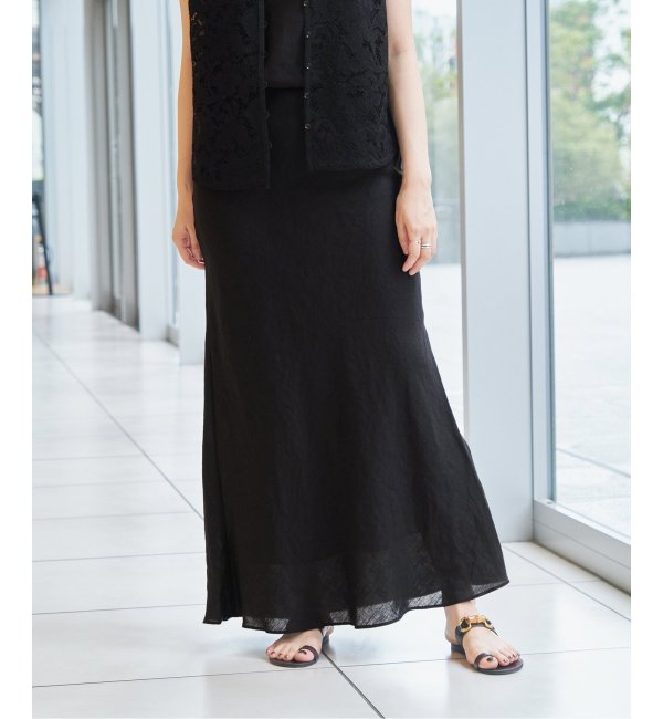 IENA LA BOUCLE リネンブロードバイヤススカート
