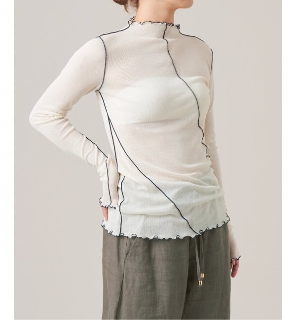 HAKUJI/ハクジ SHEER RIB ボートネックプルオーバー H232482