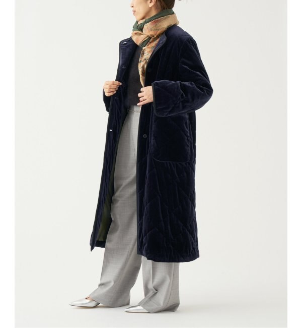 Traditional Weatherwear (トラディショナルウェザーウェア) SLOBE IENA (スローブ イエナ) 別注キルティング  Aラインロングコート ブラック サイズ:SIZE 34