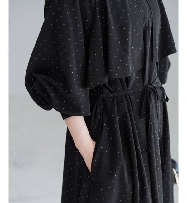 WEB限定/追加2》ドットサッシュワンピース|IENA(イエナ)の通販 WEB限定/追加2》ドットサッシュワンピース|IENA(イエナ)の通販