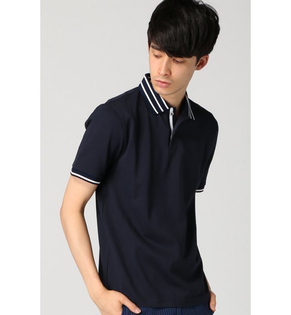40/2シルケットカノコ リブポロシャツ