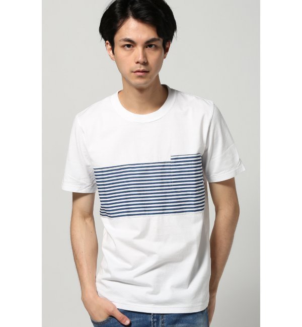 【エディフィス/EDIFICE】 ボーダーパネルクルーネック ポケTEE [送料無料]