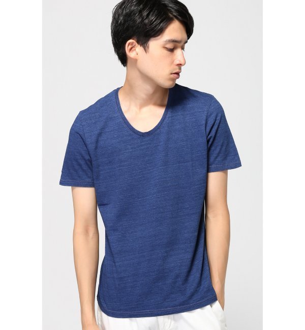 【エディフィス/EDIFICE】 DENIM U-ネックTシャツ◆ [送料無料]