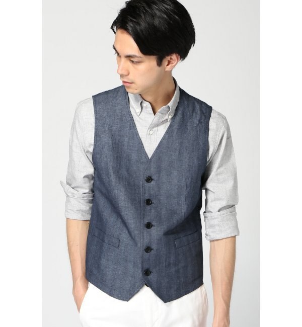 【エディフィス/EDIFICE】 C/LIヘリンボーン VEST [送料無料]